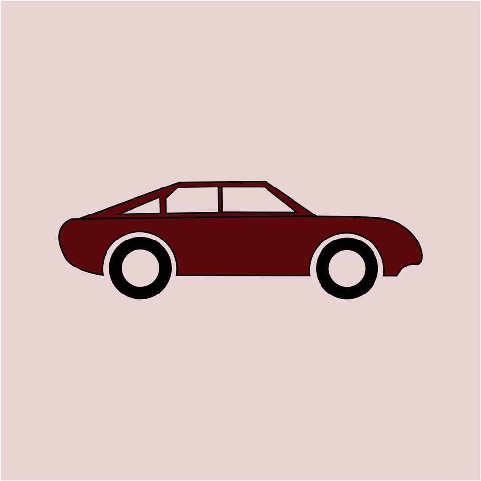 flat red car illustration vector