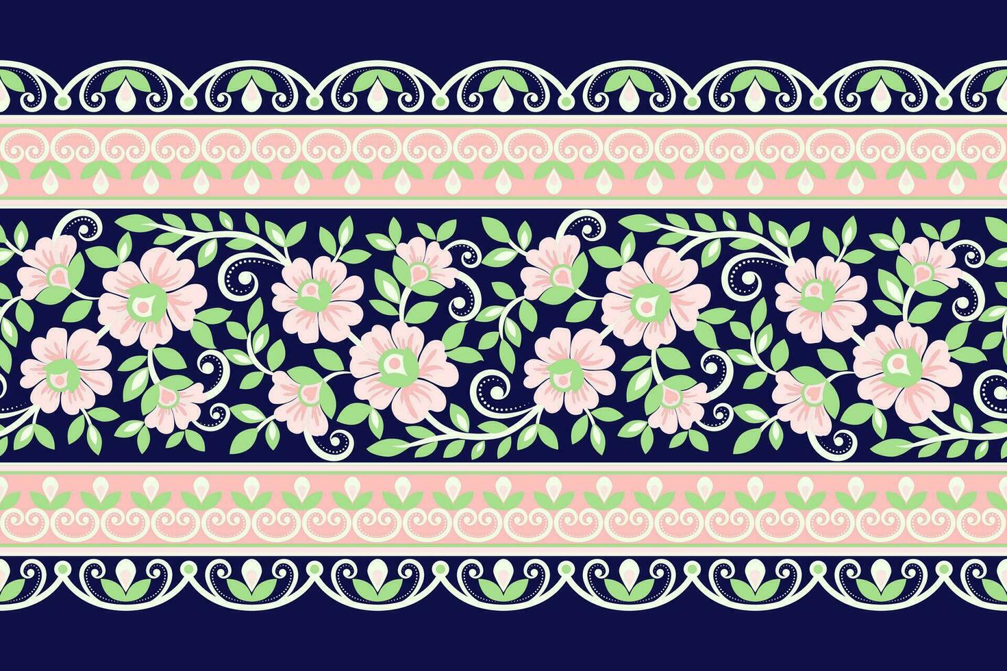 Botanical Seamless. Background Seamless Pattern Geometric Ethnic pattern design  for background, carpet, wallpaper, clothing, wrapping, Batik, fabric, printing textile illustration. vector
