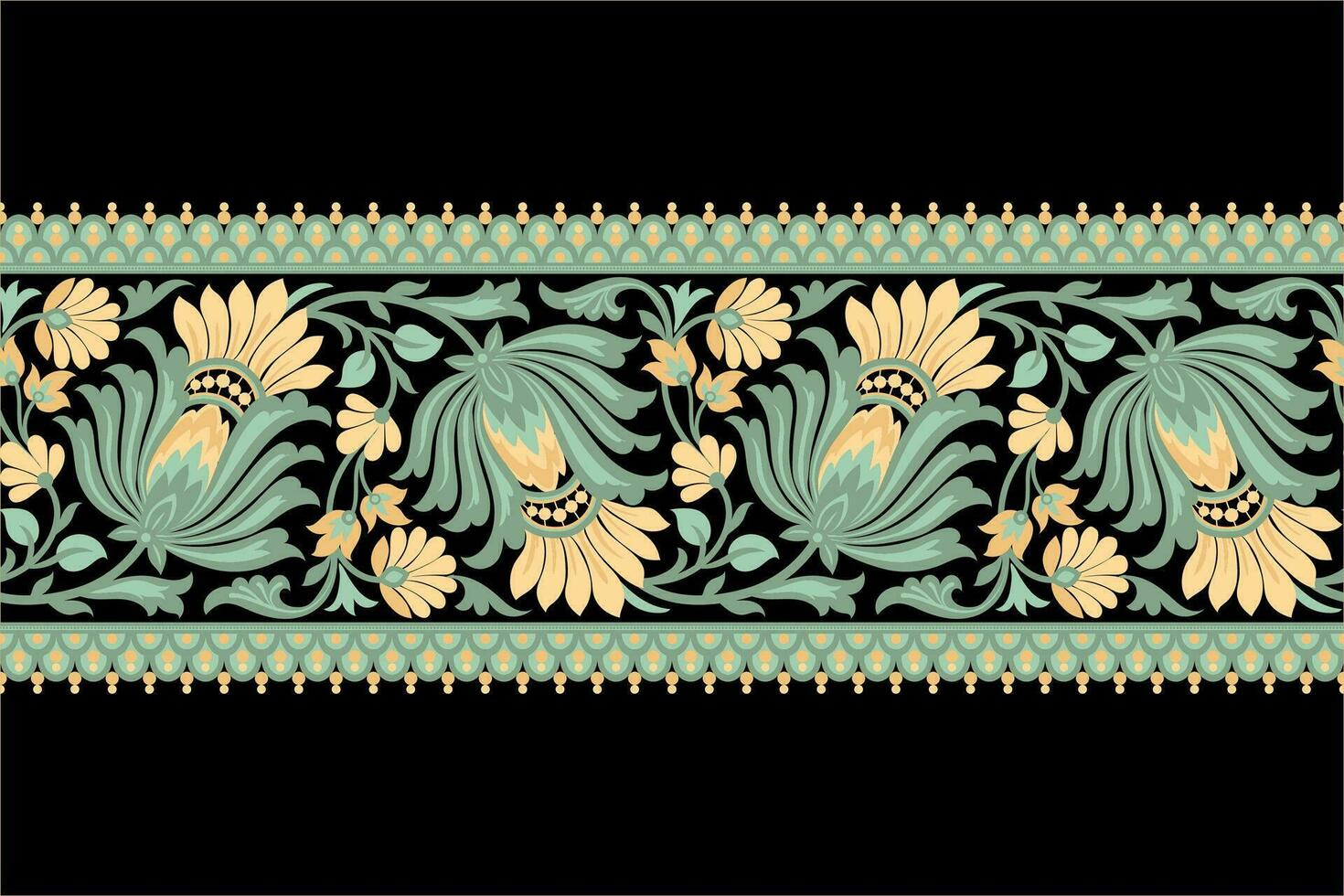 floral Seamless ornament Ethnic style border design vector