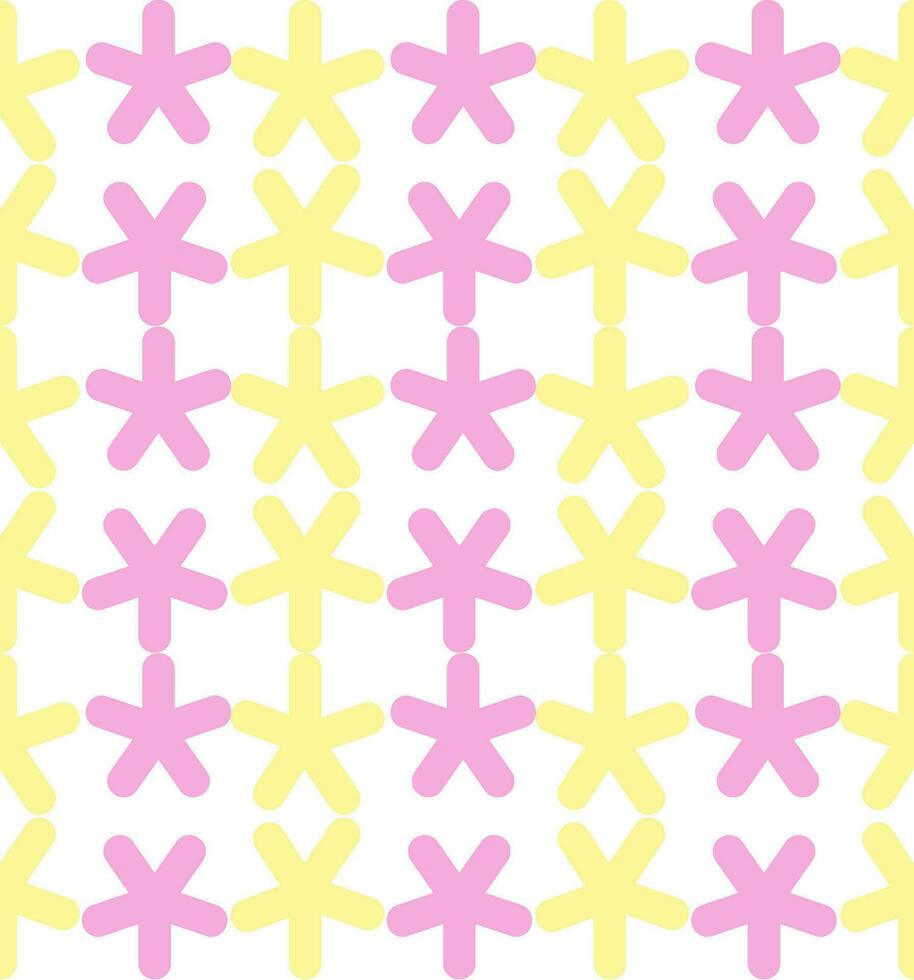 Abstract vector and background pattern, yellow and pink flowers