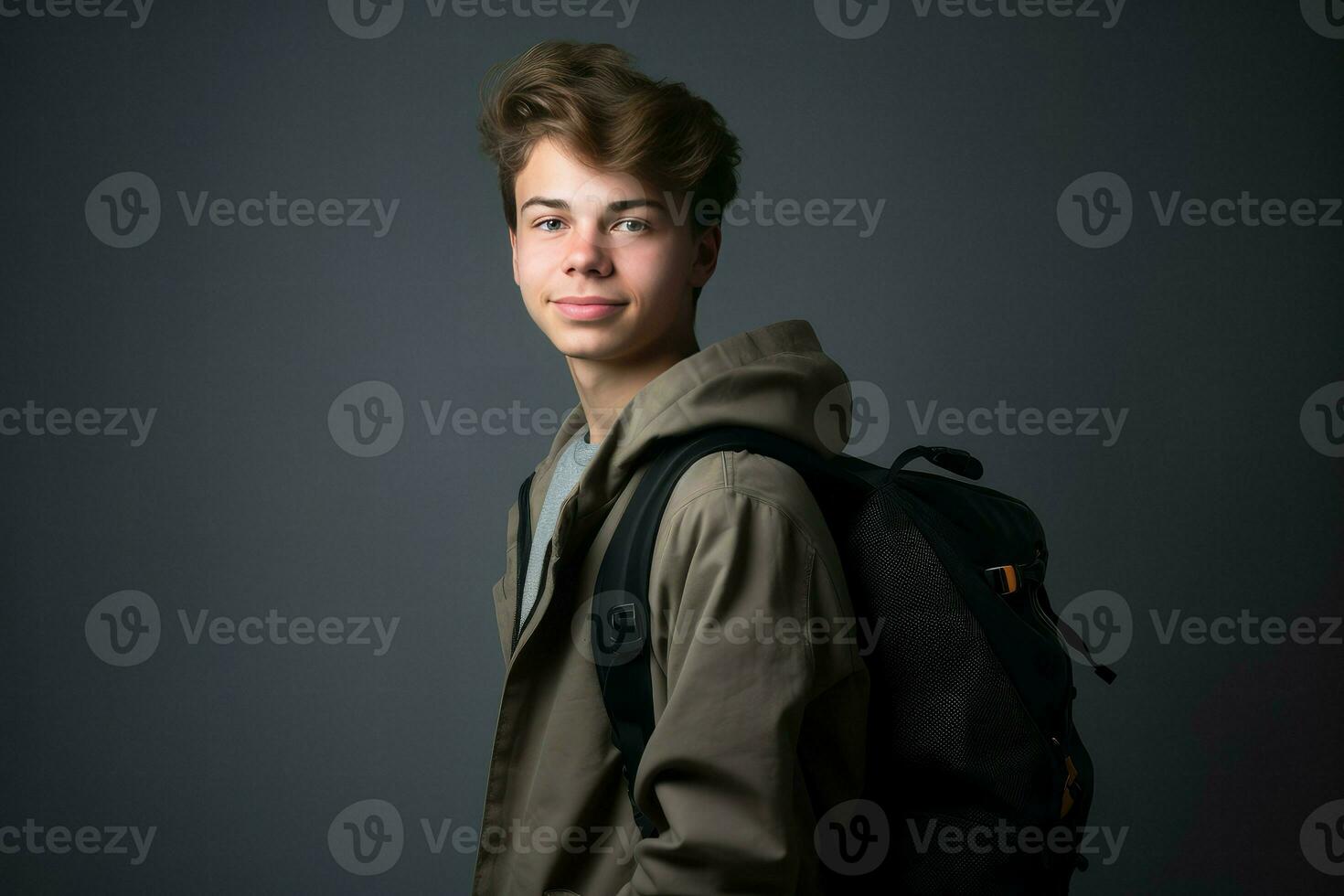 estudiante mochila colega. generar ai foto