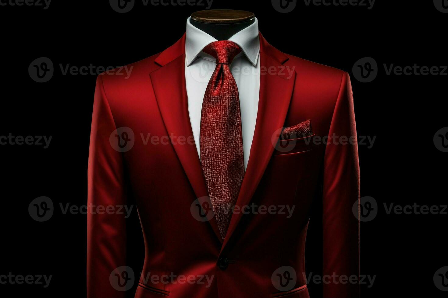 Elegant men red suit. Generate Ai photo