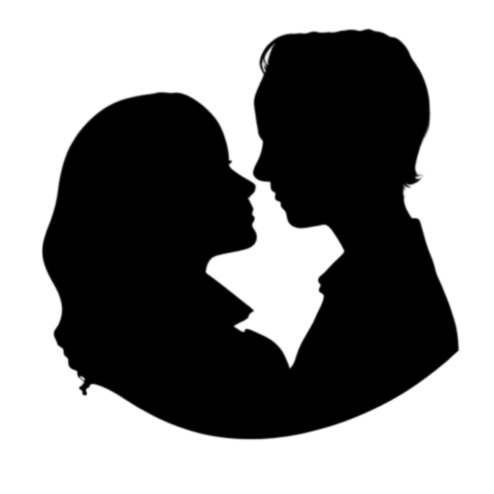 Anime Couple Silhouette Romantic Art png