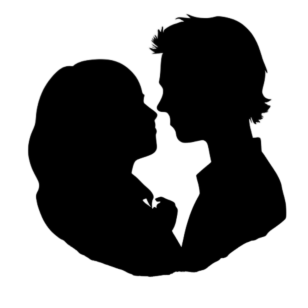 Anime Couple Silhouette Romantic Art png