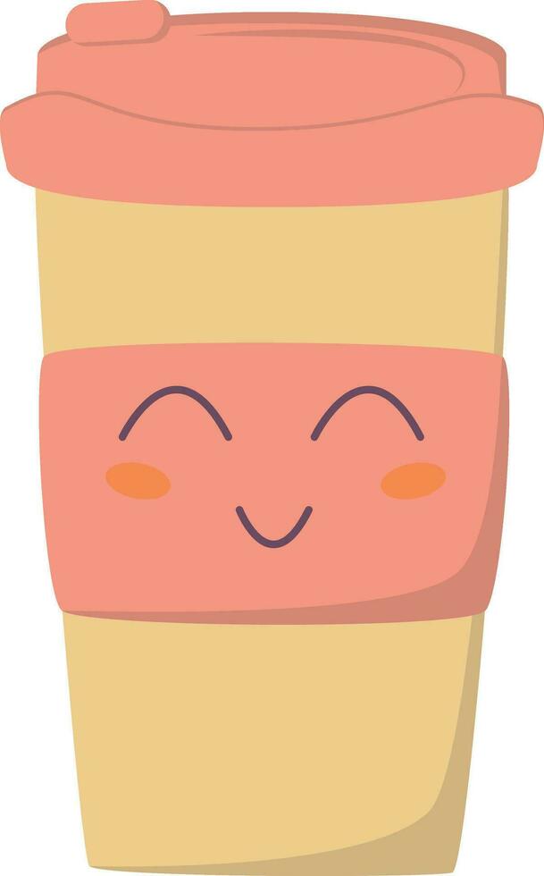 a cup of coffee with a smiley face vector