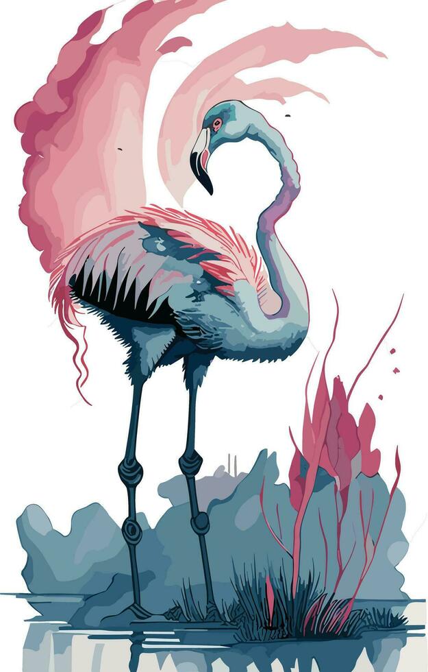 Pink Christmas Flamingo Design vector