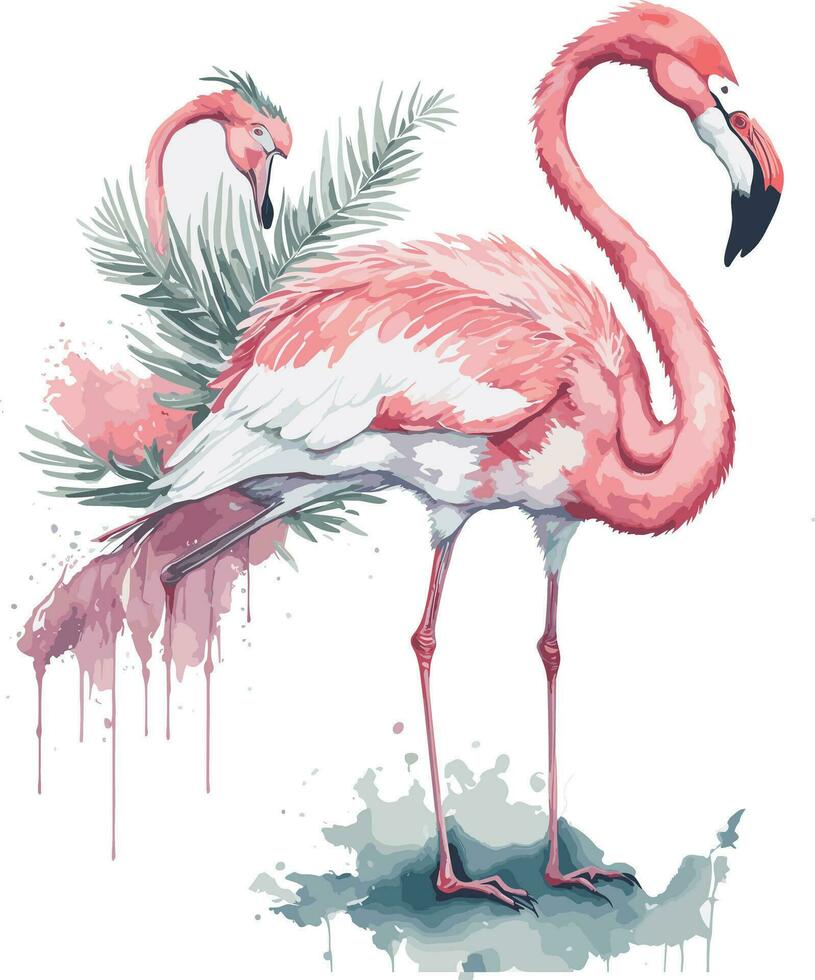 Pink Christmas Flamingo Design vector