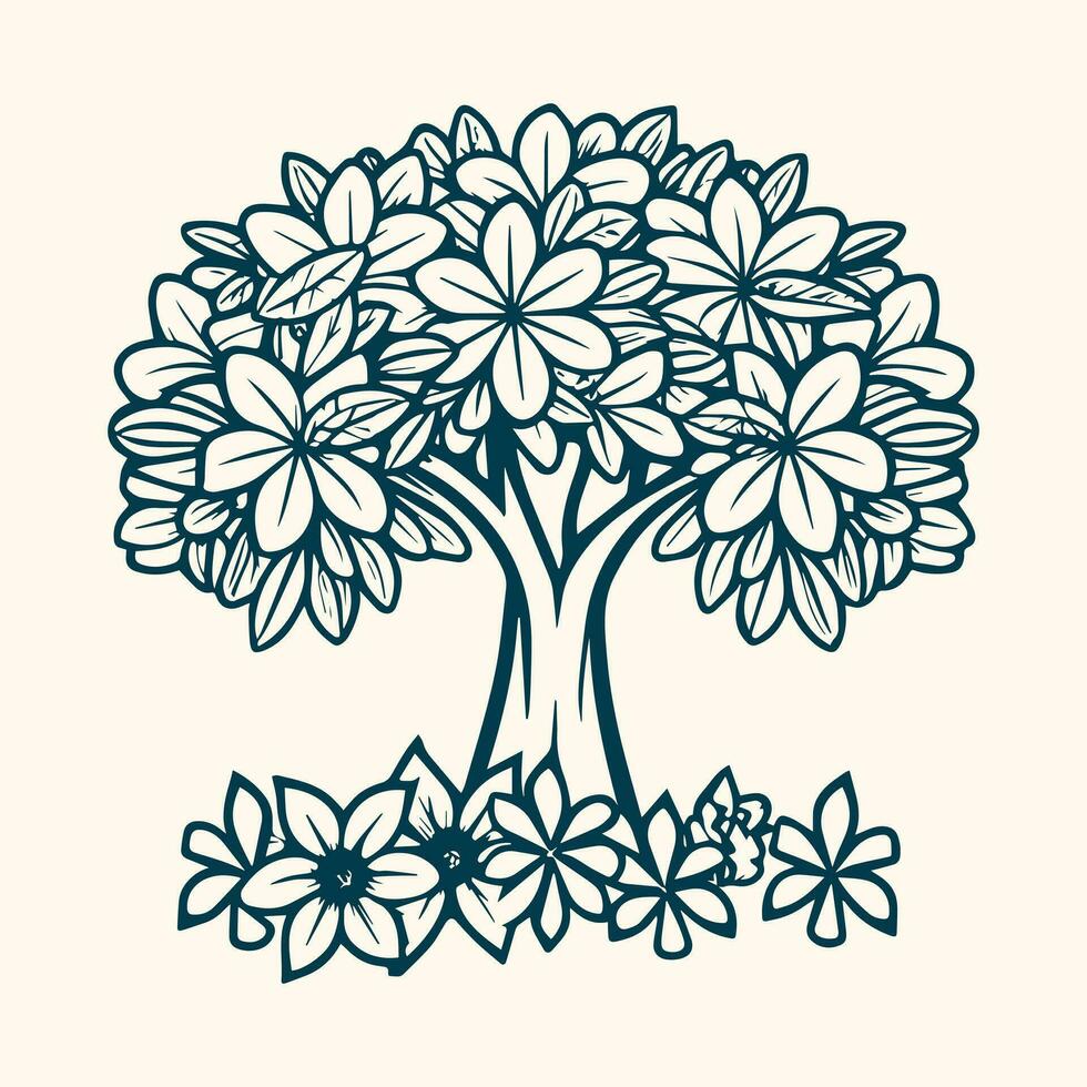 Flower coloring page vector. Flower line art white background, Cute flowers printable coloring page, Vector flower page for coloring, Outline magnolia