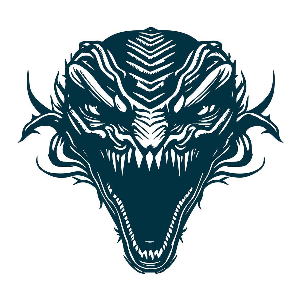 Scary tattoo. Illustration tattoo vector. Isolated tattoo vector. Tattoo set for apparel photo