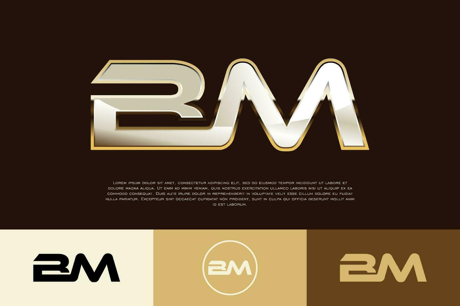 BM Initial Modern Exclusive Logo Emblem Template for Business vector
