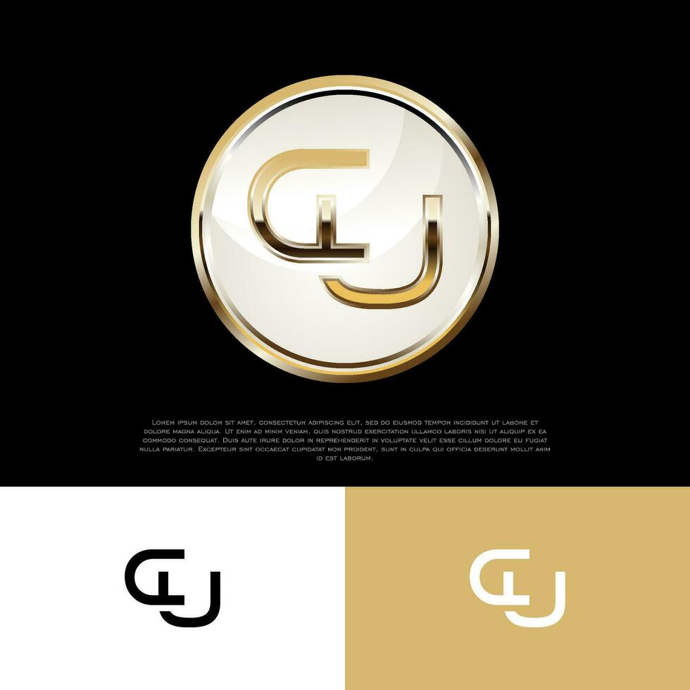 CU Initial Modern Luxury Emblem Logo Template for Business vector