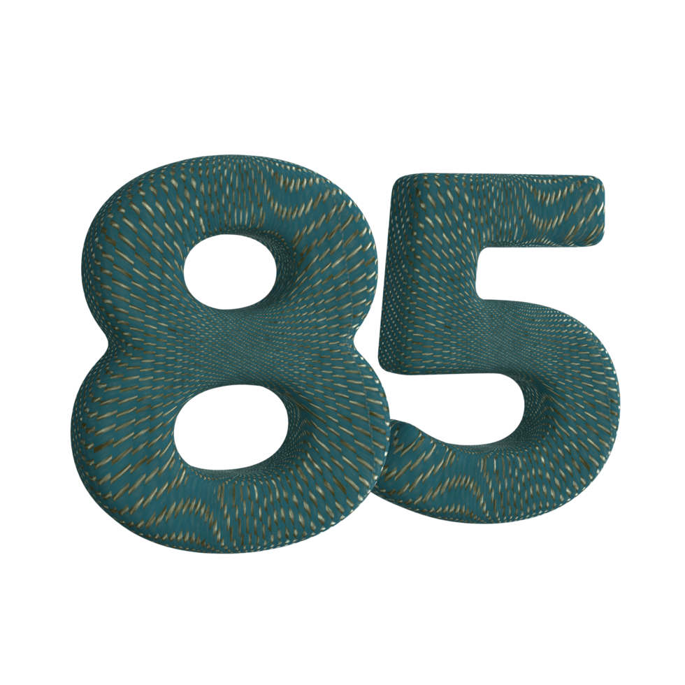 Nummer 85 3d machen mit Grün Stoff Material png