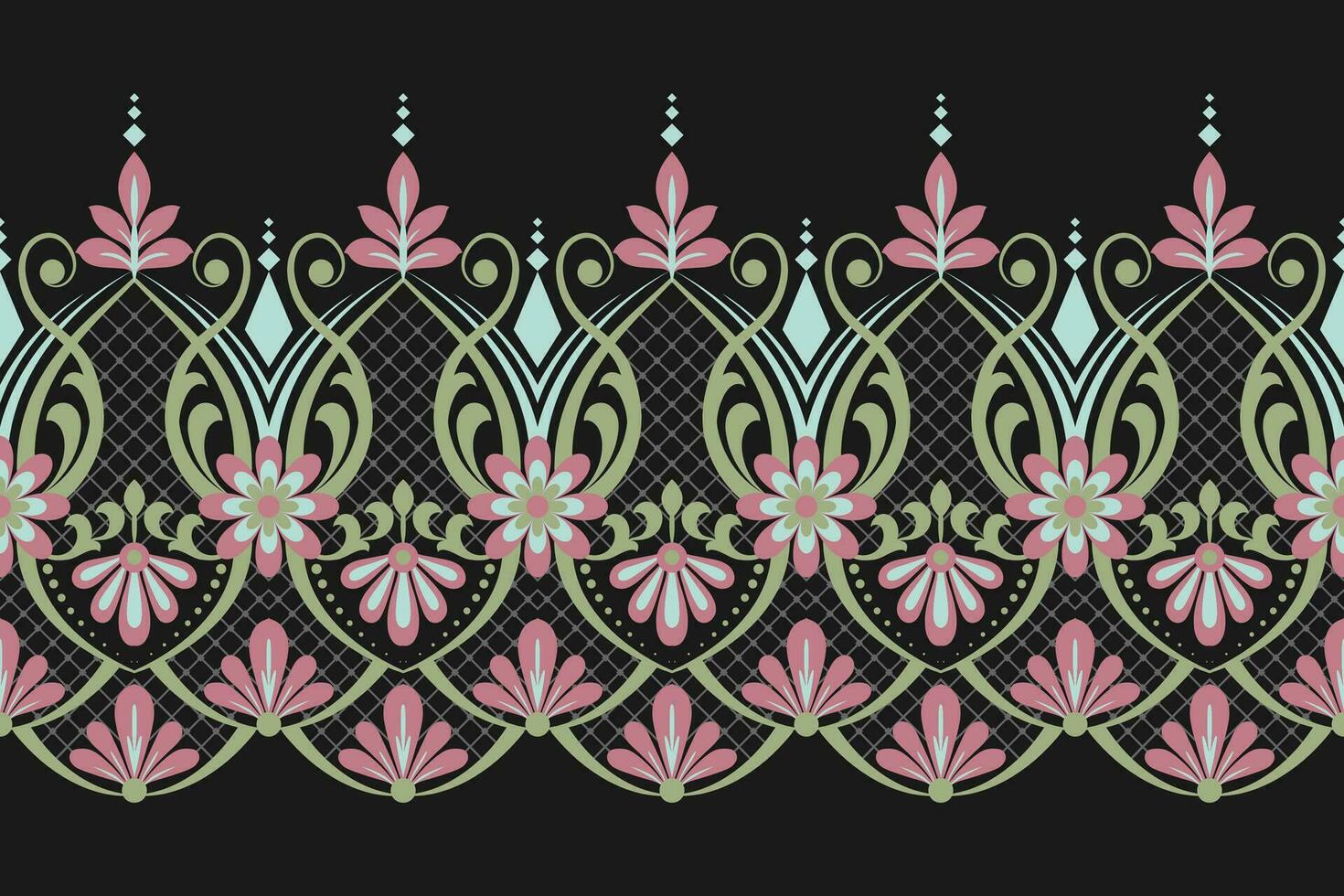 floral pattern Seamless. Background Seamless Pattern Geometric Ethnic pattern design  for background, carpet, wallpaper, clothing, wrapping, Batik, fabric, printing textile illustration. vector