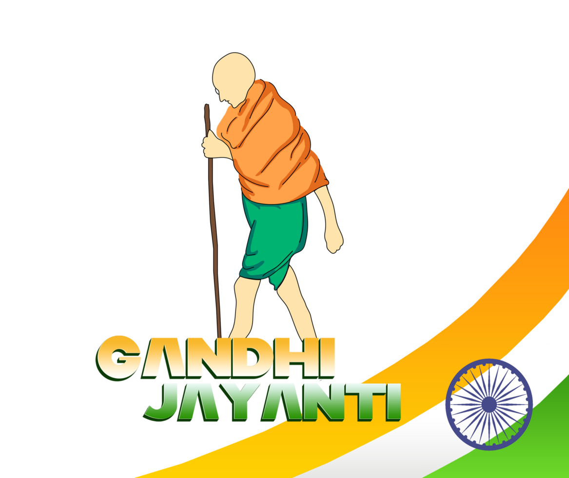 feliz Gandhi Jayanti livre png
