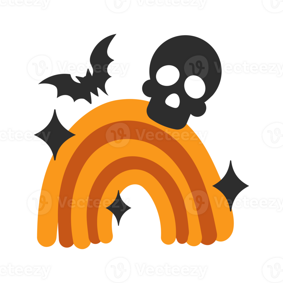 Scary Halloween Rainbow Clipart PNG