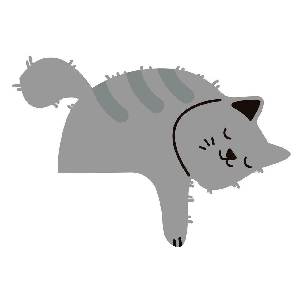 Cute Cat Sleeping Doodle cartoon vector