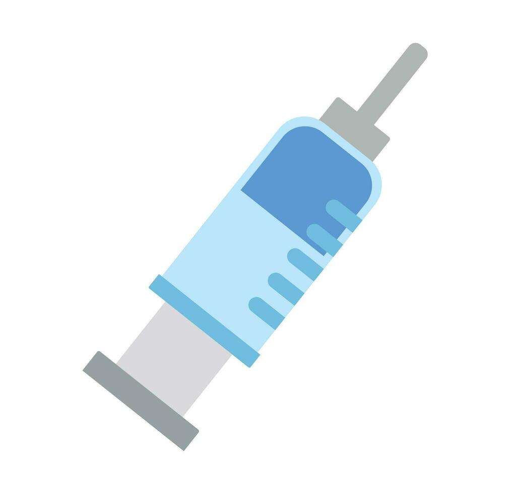 Syringe with blue liquid icon vector