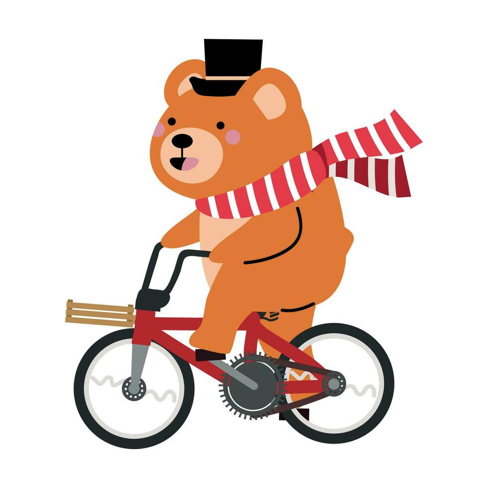 oso montando un bicicleta vector