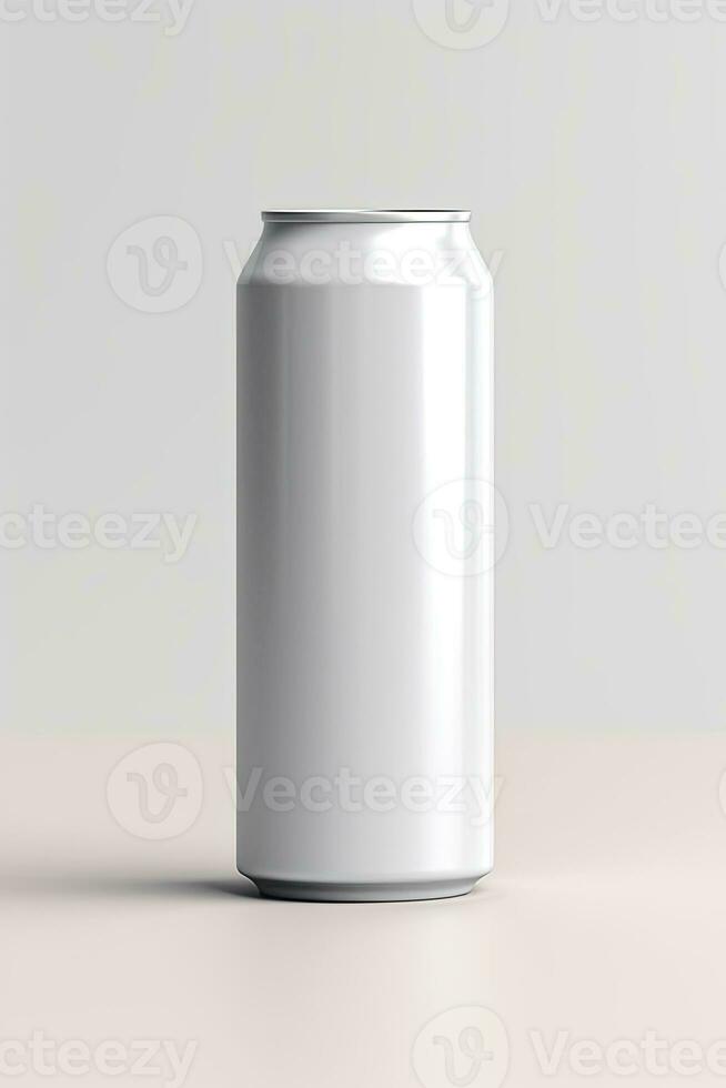 Soda Can Mockup White with shades white background, AI Generated photo