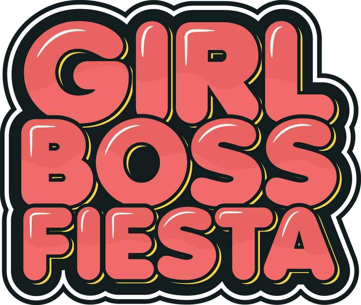 Girl Boss Celebration Lettering Vector Design