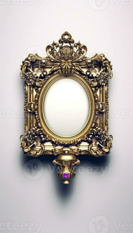 Filigree Picture Frame Mockup Deco Elements, AI Generated photo