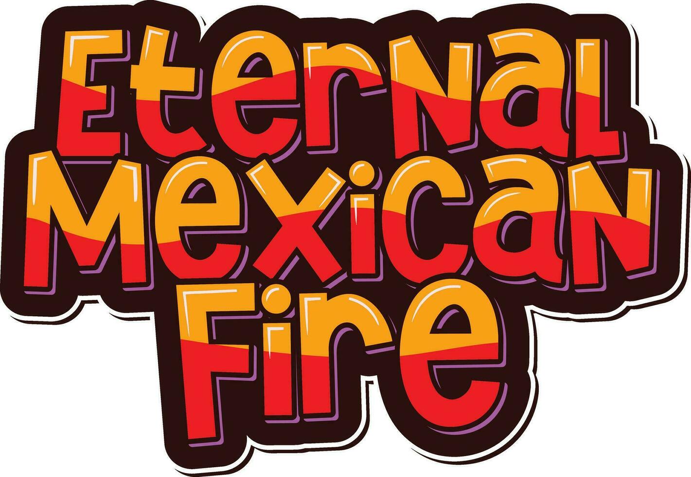Eternal Flame of Mexico Lettering Vector