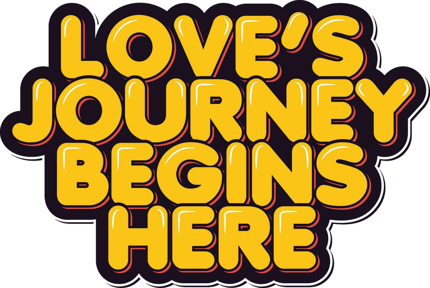 Love's Journey Typography Design vector