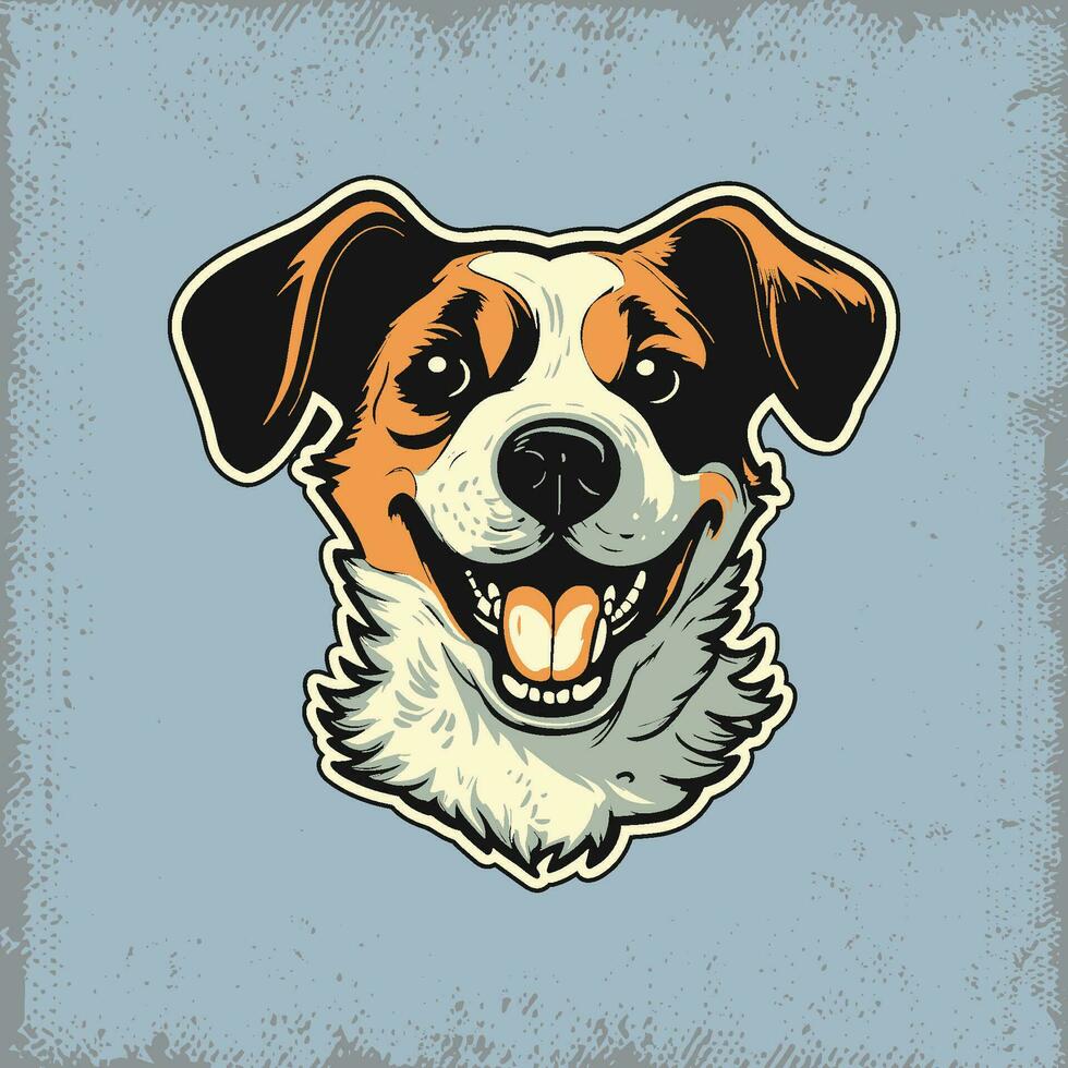 A vintage illustration of a happy beagle dog vector