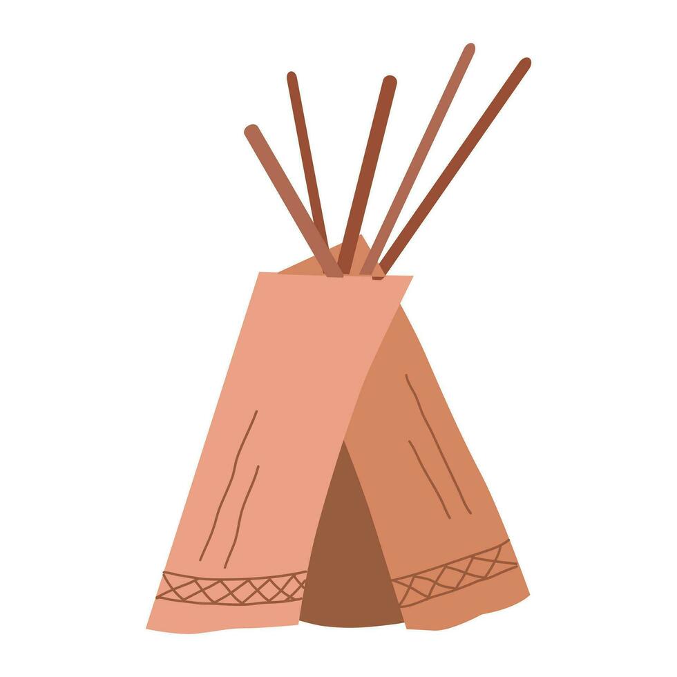 mano dibujado elementos. alojamiento wigwam salvaje tribu. vector