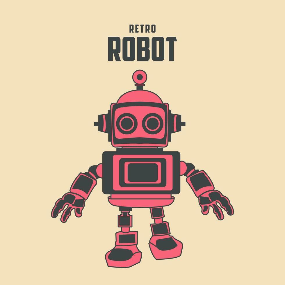 robot retro vector valores ilustración