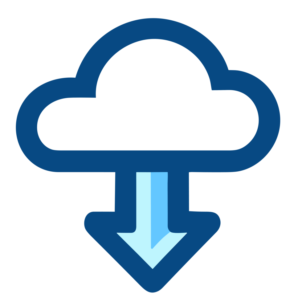 Clouds Icon,Upload and download online data storage icon, AI Generative png