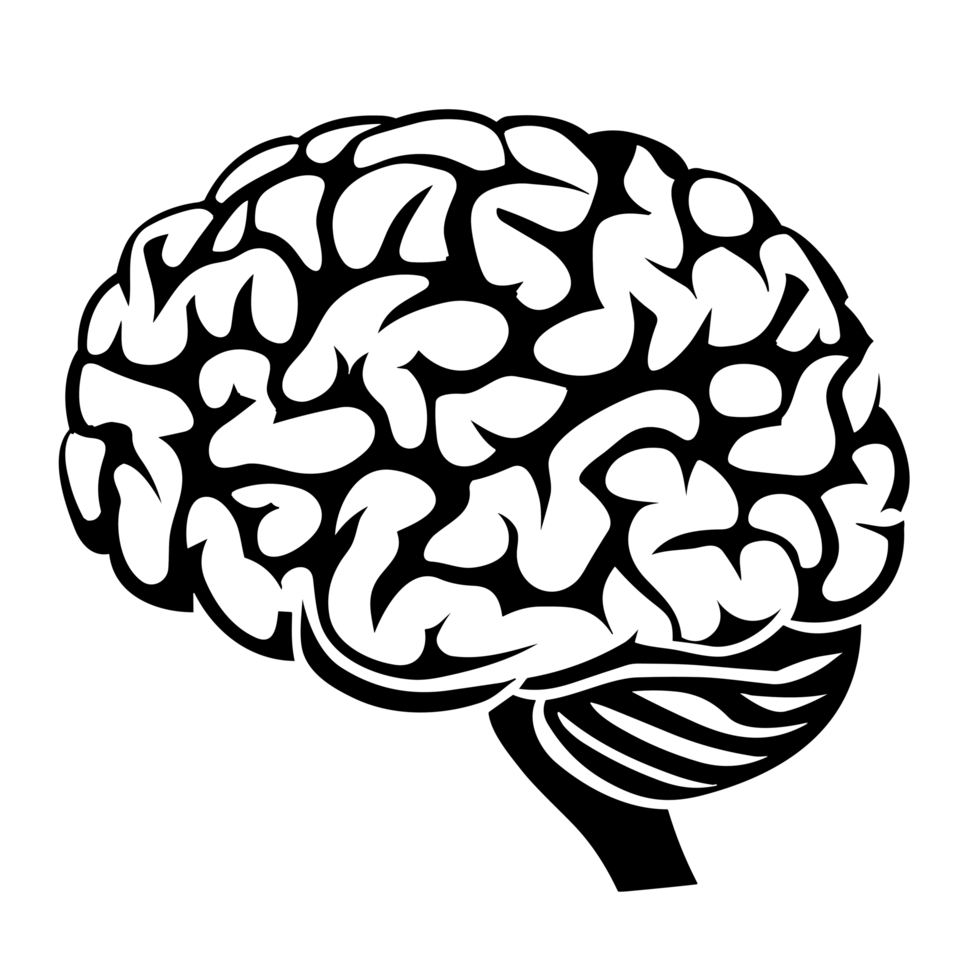 Human brain medical icon illustration isolated on white background, AI Generative png