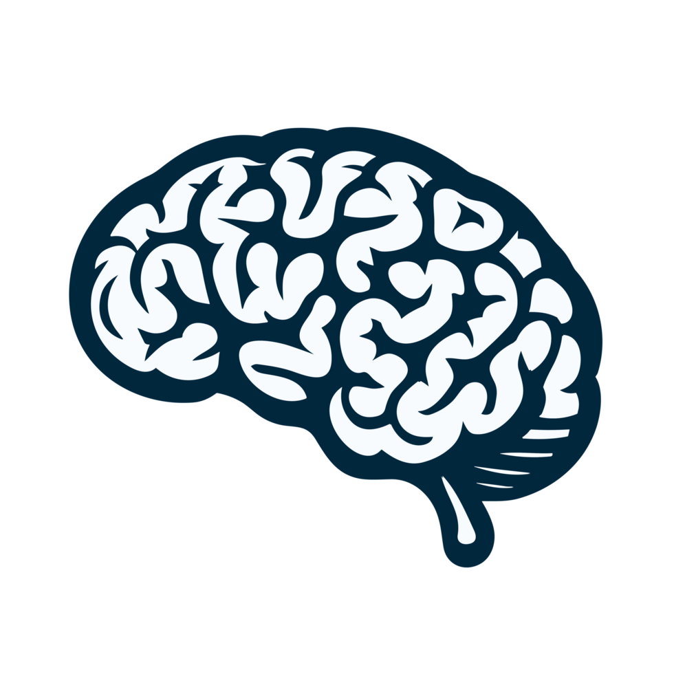 Mensch Gehirn medizinisch Symbol Illustration isoliert auf Weiß Hintergrund, ai generativ png
