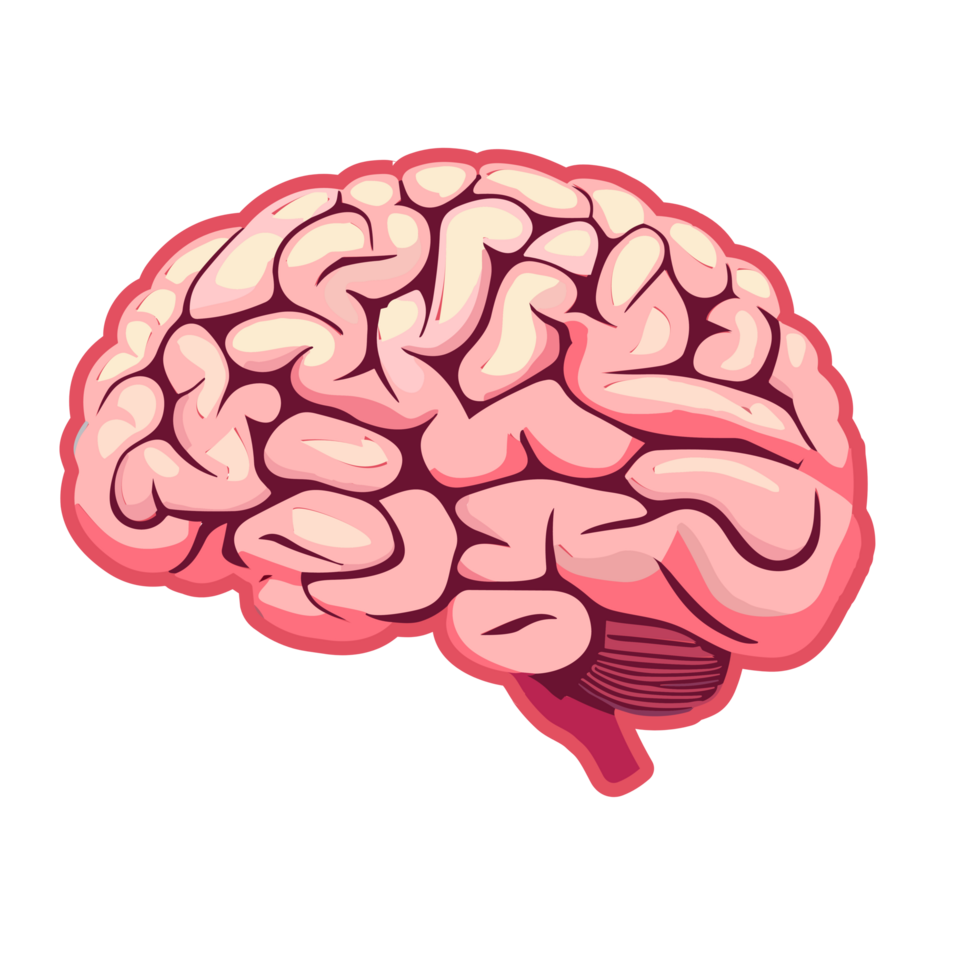 Mensch Gehirn Symbol. isoliert transparent Hintergrund, ai generativ png