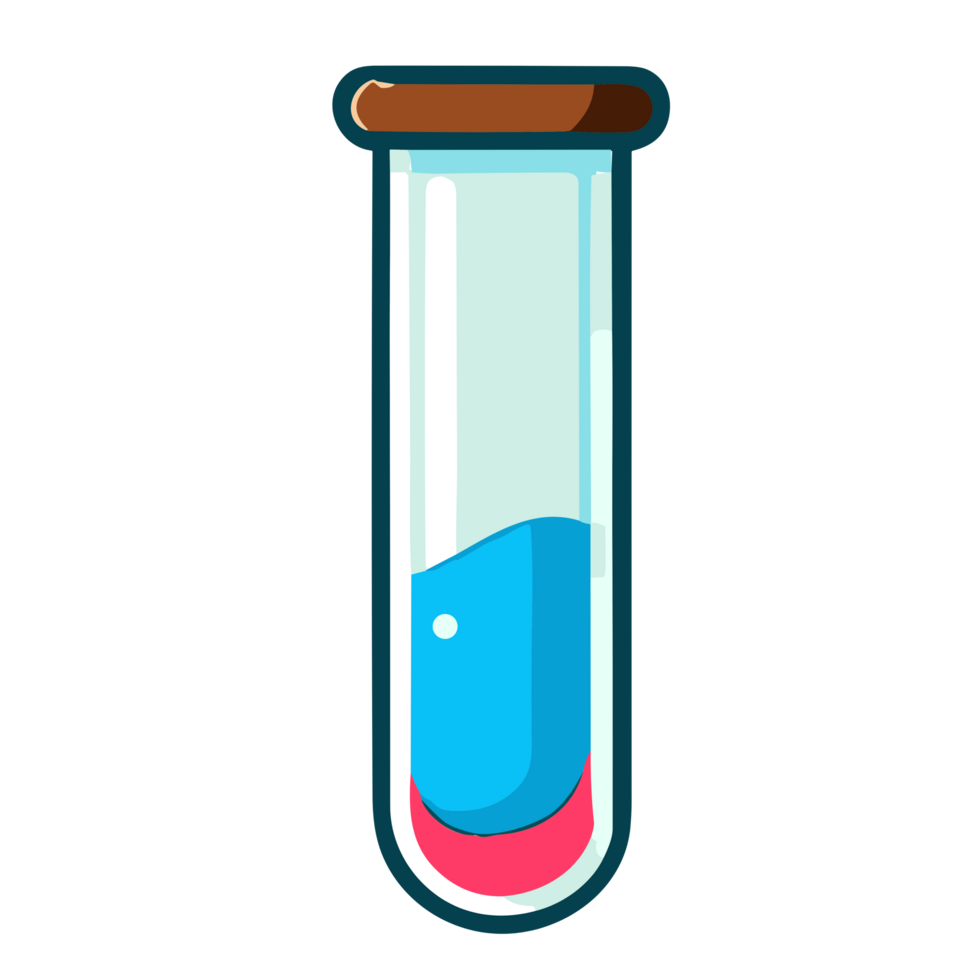 Prüfung Tube Symbol, Chemie Labor Flasche, Wissenschaft ai generativ png