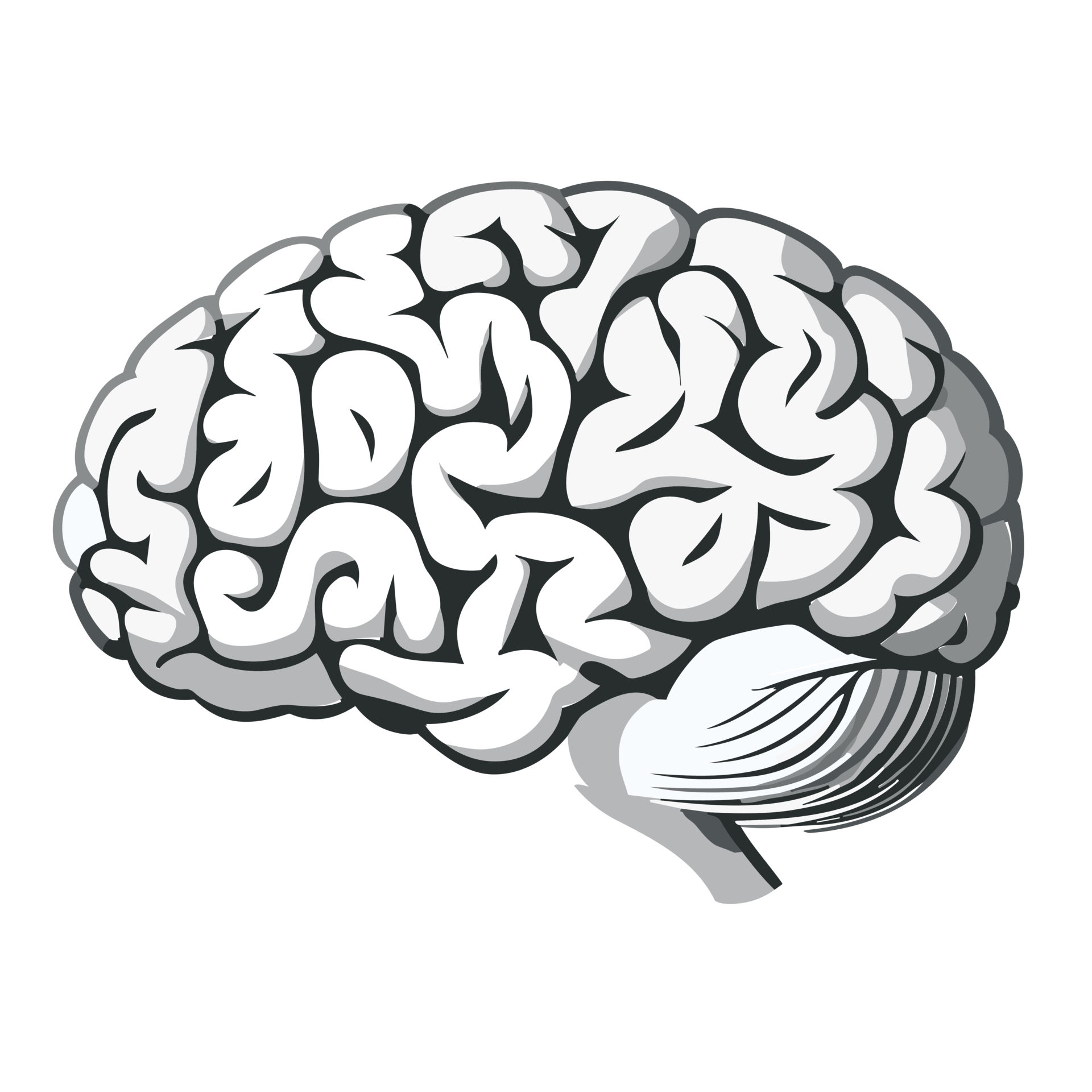 Human brain medical icon illustration isolated on white background, AI