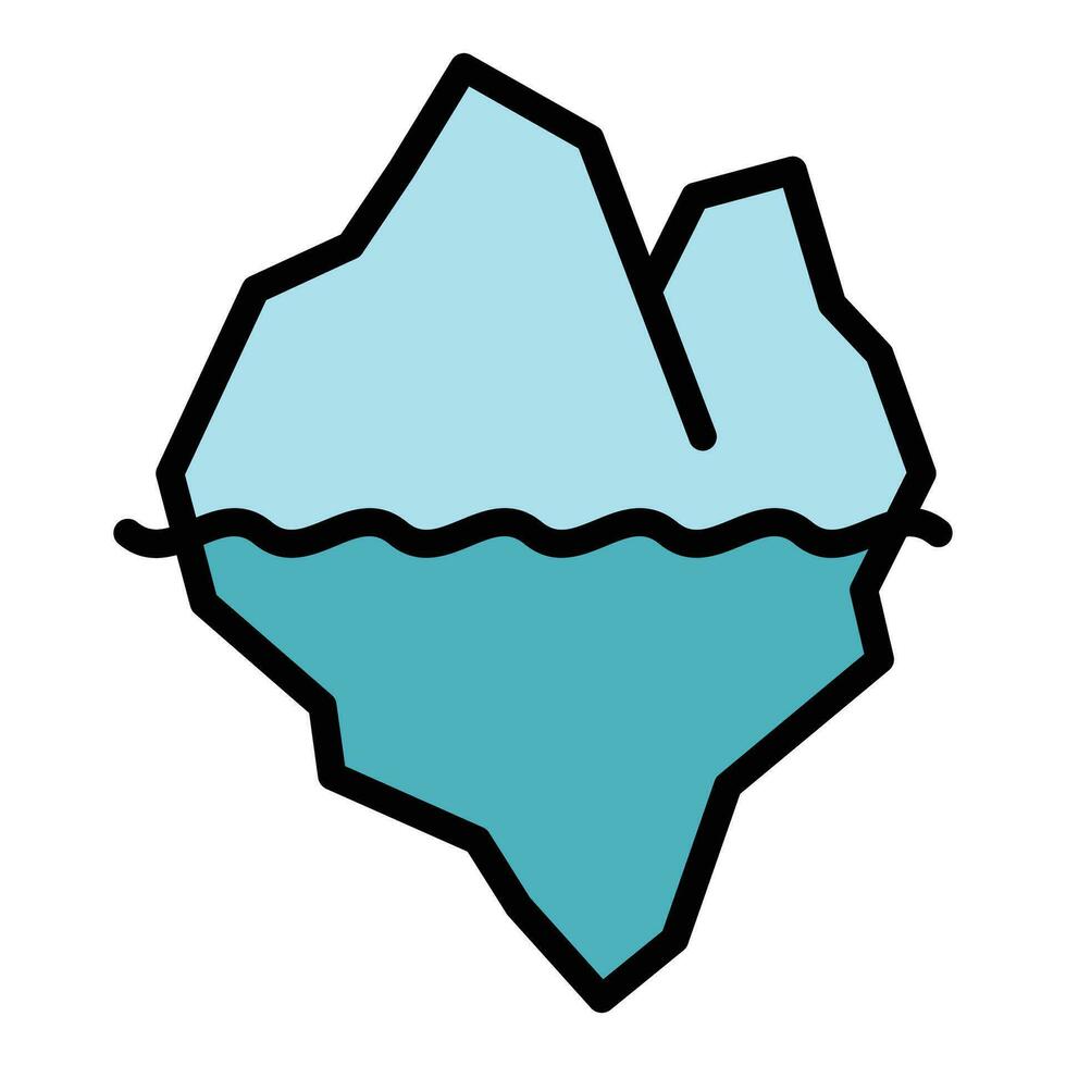 Underwater iceberg icon vector flat