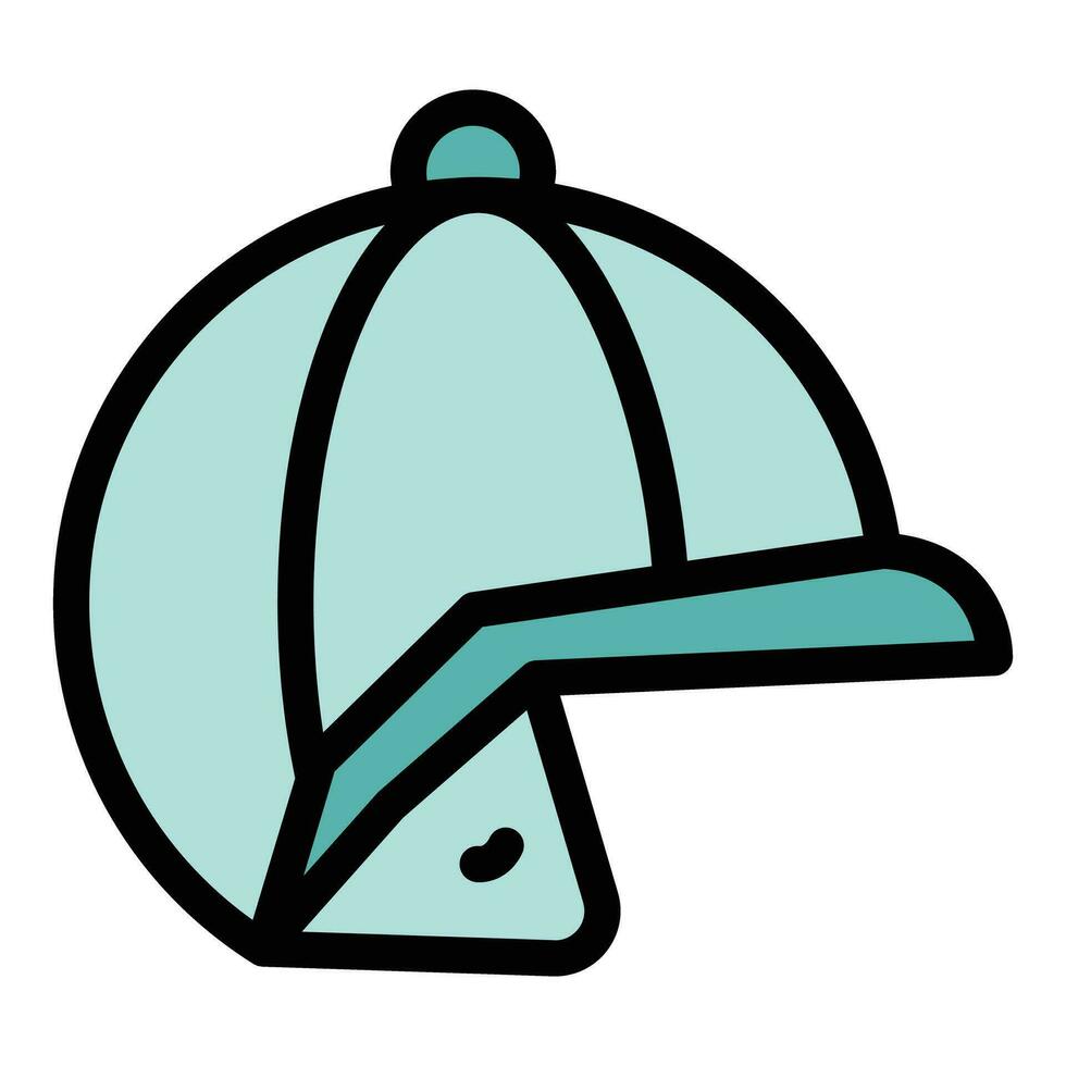 Plastic jockey helmet icon vector flat