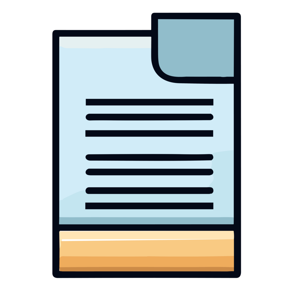 Document file icon. Paper doc sign, AI Generative png