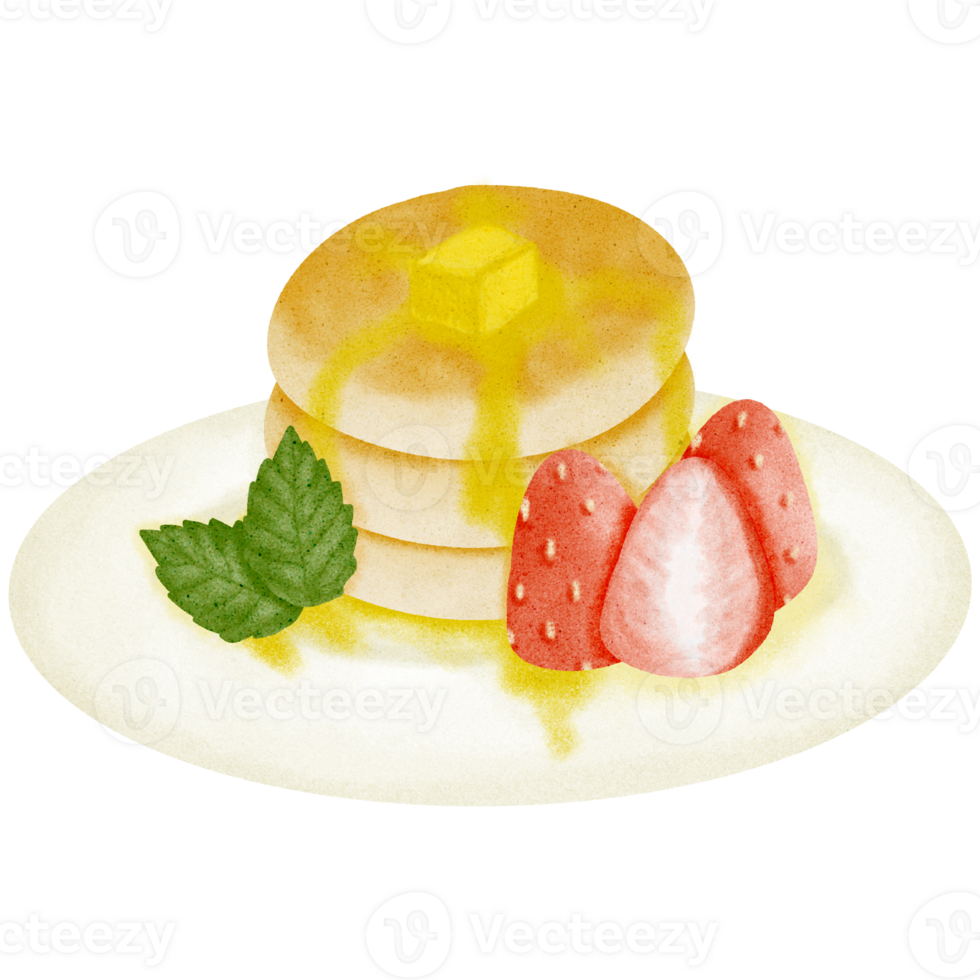 Pancakes with melting butter on top png