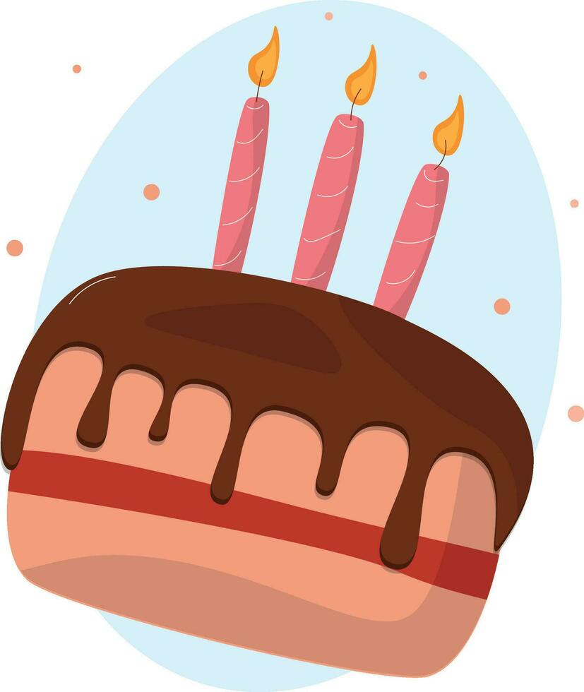 cumpleaños pastel con velas vector ilustración