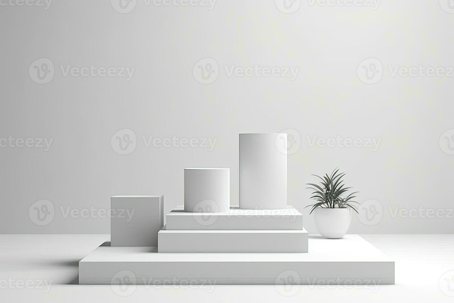 Display Mockup Podium of A white marble arch with a stone arch in the center photo