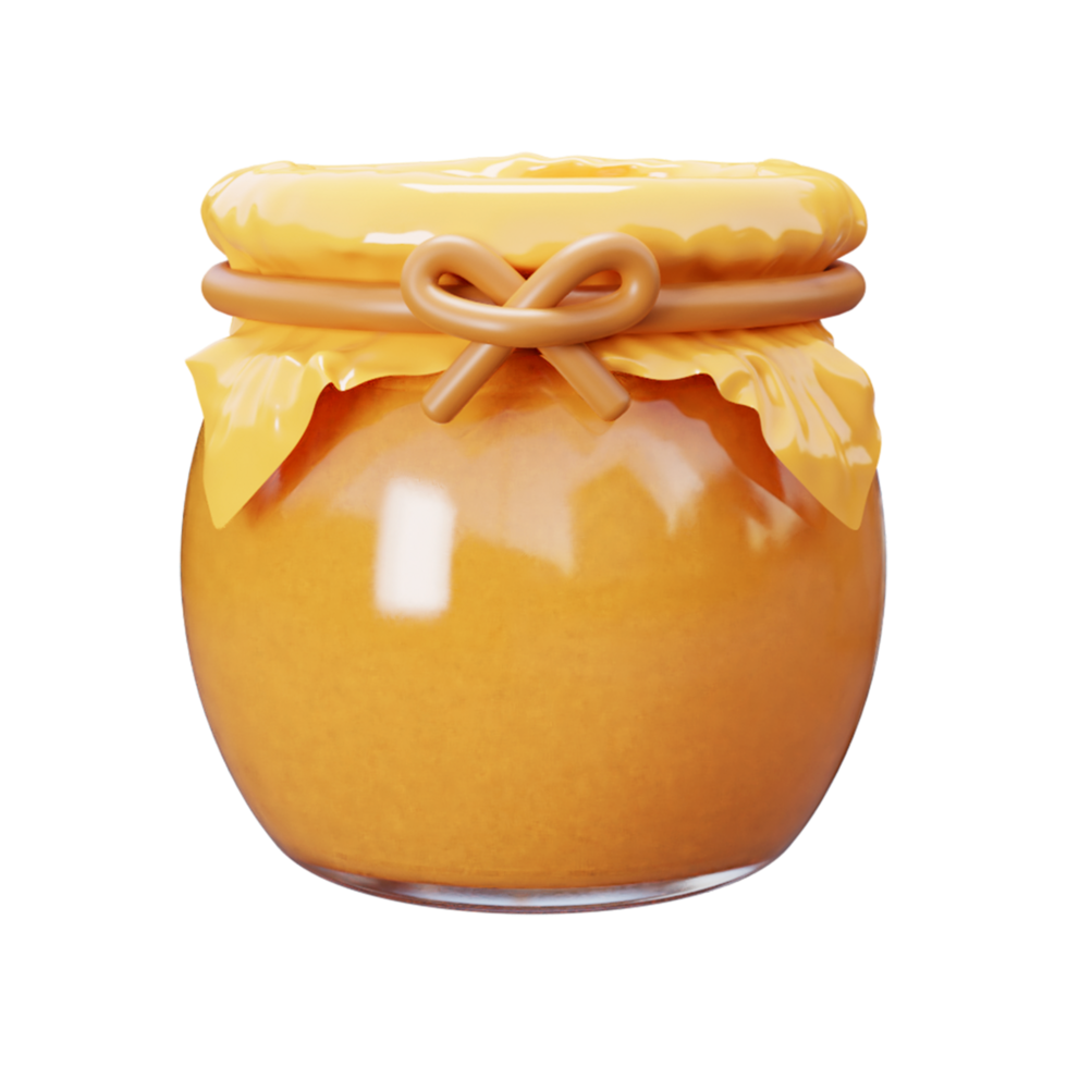 3d bee honey jam container icon png