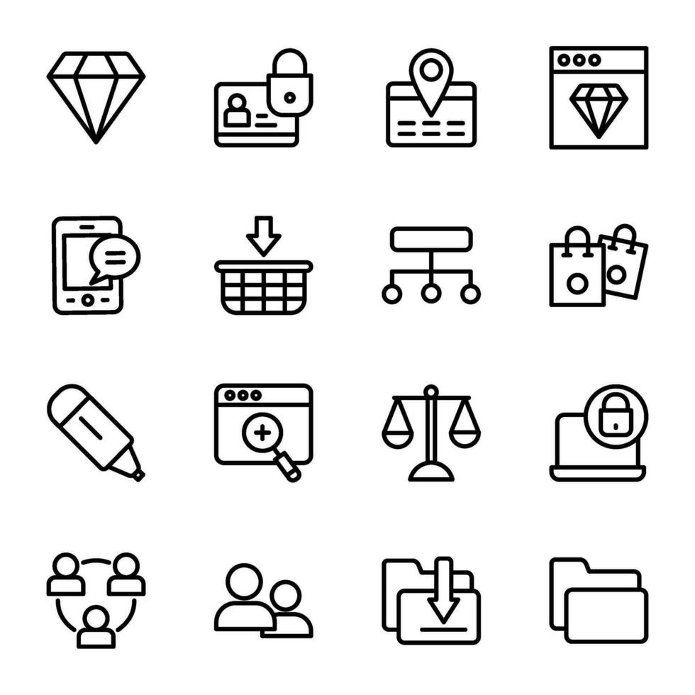 Web Design Line Vector Icons 7