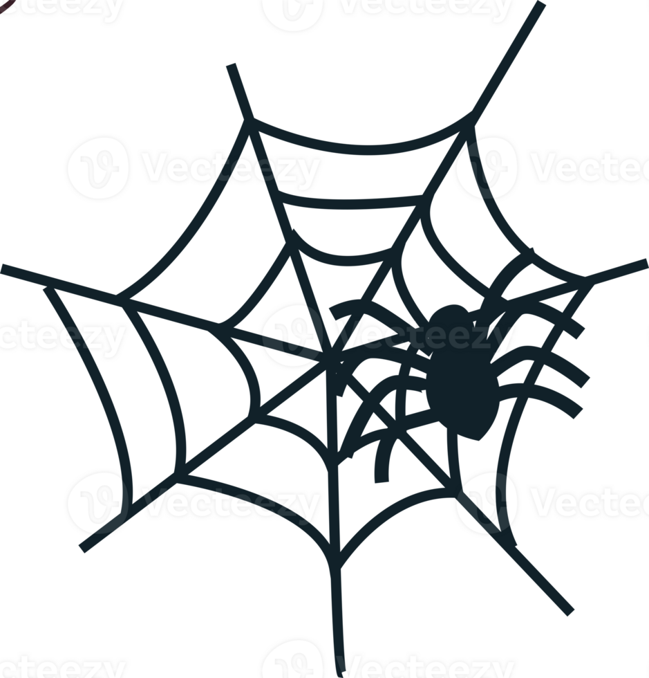 spider and net halloween silhouette png