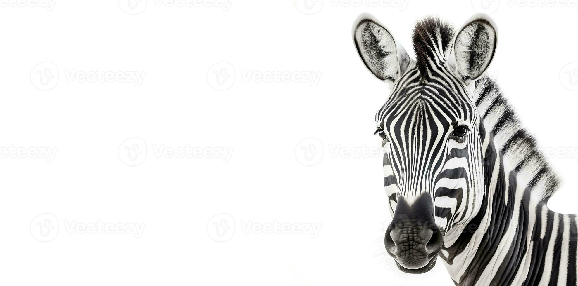 Black and white realistic African Mountain zebra Generative AI photo