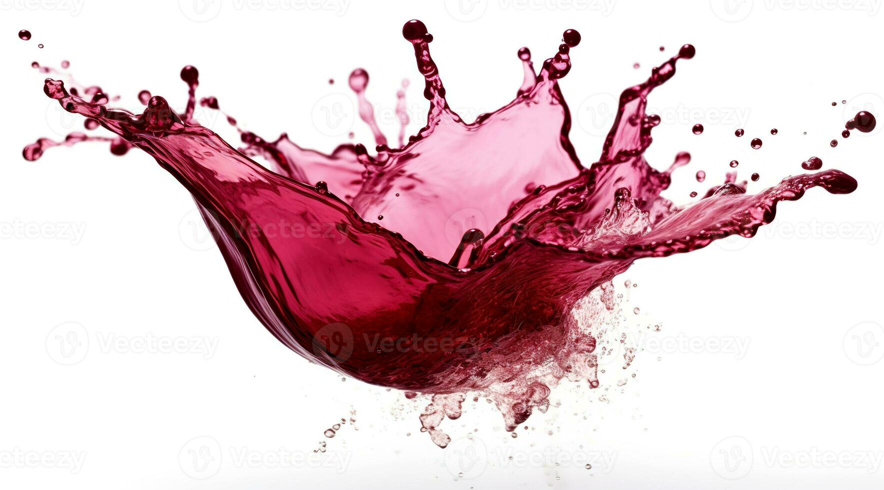 Red splash of juice on a white background. AI Generated photo