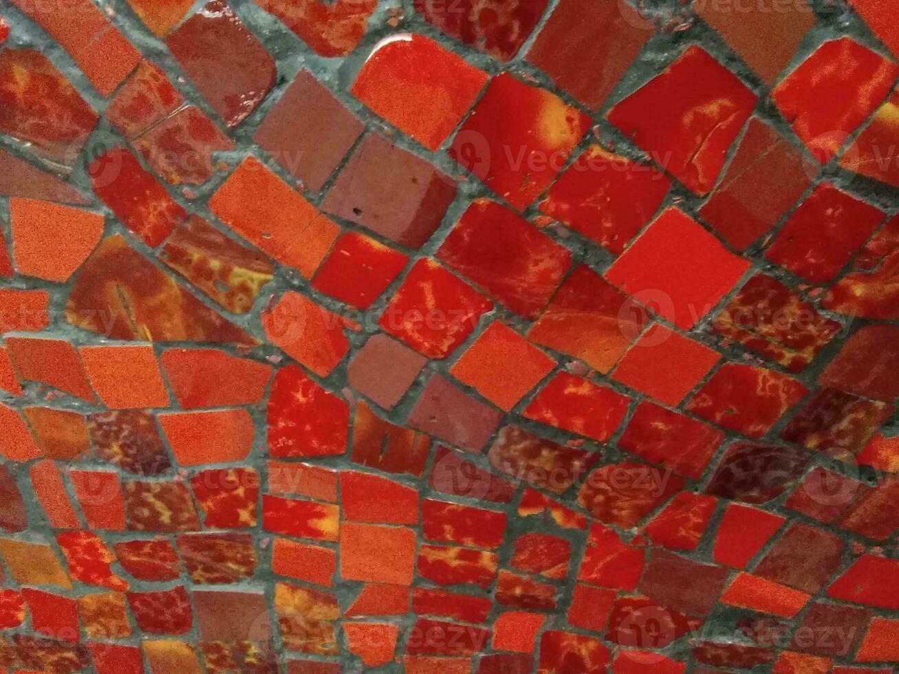 resumen plano textura y antecedentes de rojo granito piezas mosaico. foto