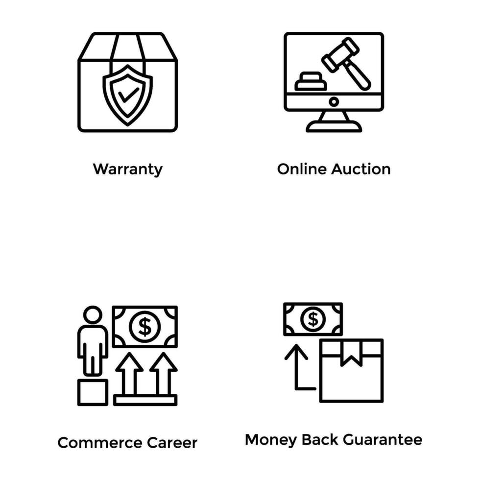 Line Icons of Shopping vector