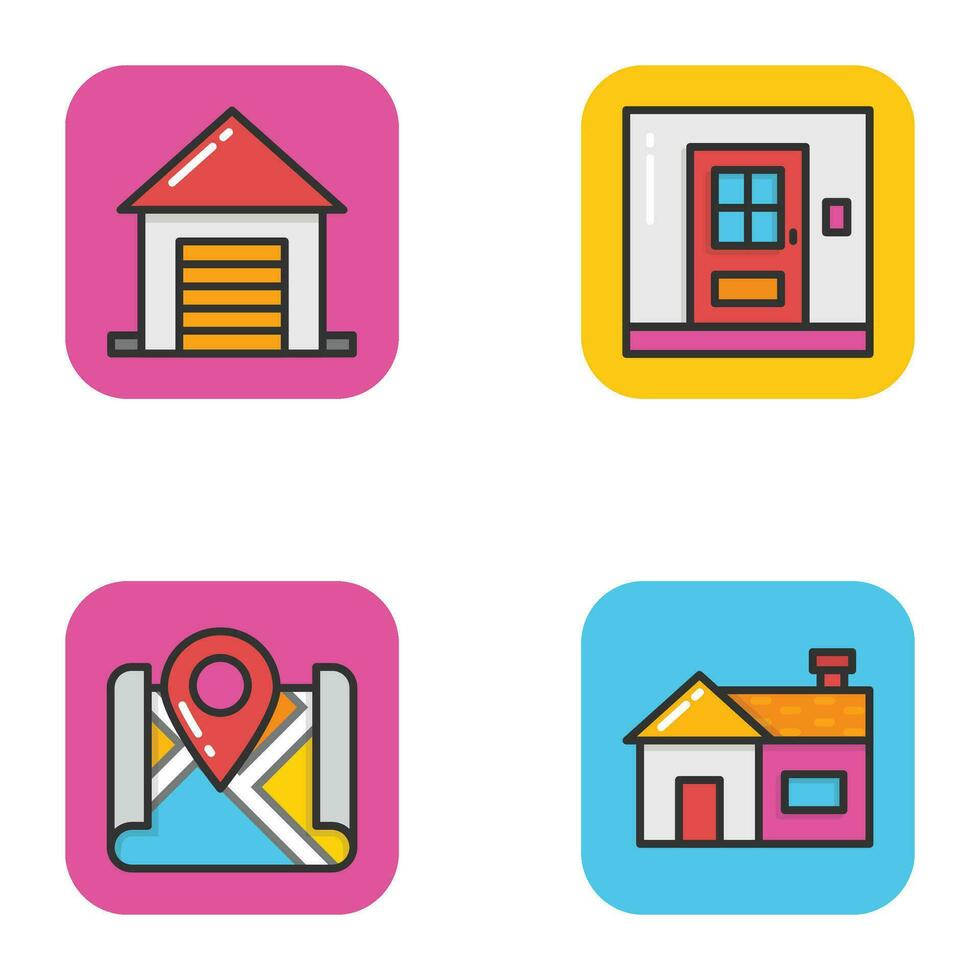 Set of Real Estate Icons in Vector